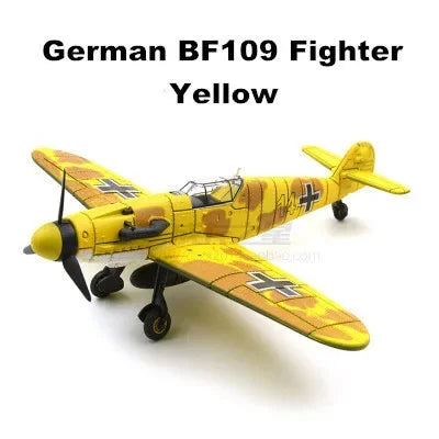 4D DIY Military Airplane Model – WW2 Fighter Building Blocks Set (22cm)