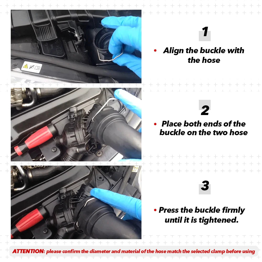 3PCS Radiator Hose Retaining Spring Clip For BMW E39 E38 E60 E90 745Li X5 E46 325i 328i M3 540i 740iL 740i Horse Shoe Clip Clamp