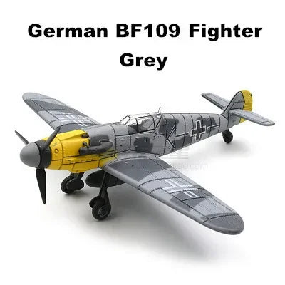 4D DIY Military Airplane Model – WW2 Fighter Building Blocks Set (22cm)