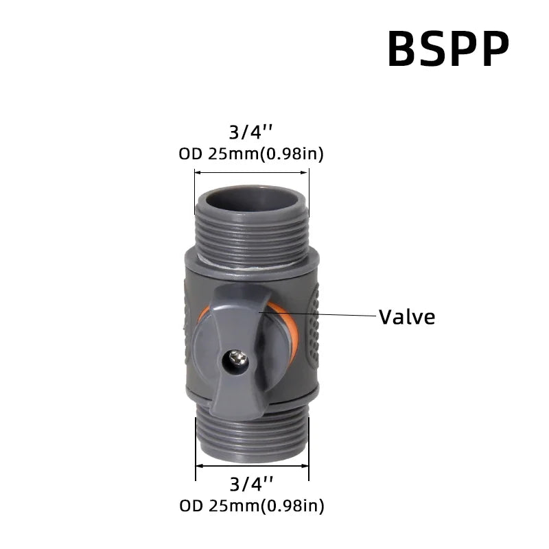 1/2" 3/4" 1 Inch Garden Hose Quick Connector Stopwater Connector Garden Tap Water Gun Coupler Watering Pipe Fitting