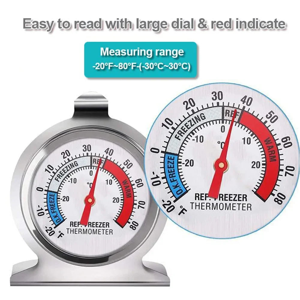2/4/16pcs Packs Refrigerator Freezer Thermometer Classic Series Large Dial Red Indicator Accurate Temperature for Fridge Cooler