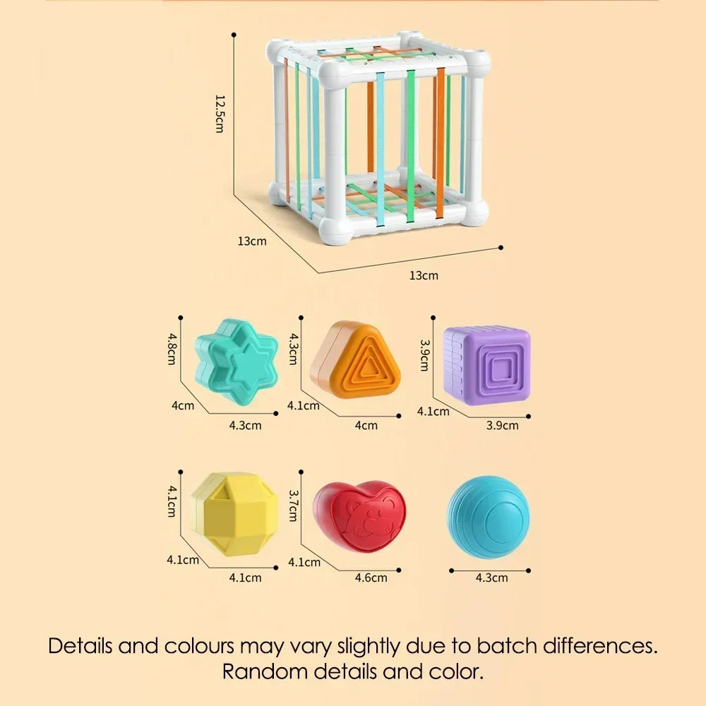 7Pcs Educational Cube Stacking Toy – Shape Matching Puzzle for Toddlers & Preschoolers