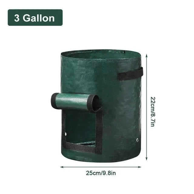 3/5/7/10 Gallon Garden Grow Bags – PE Vegetable Planter Containers for Potatoes, Carrots & Tomatoes