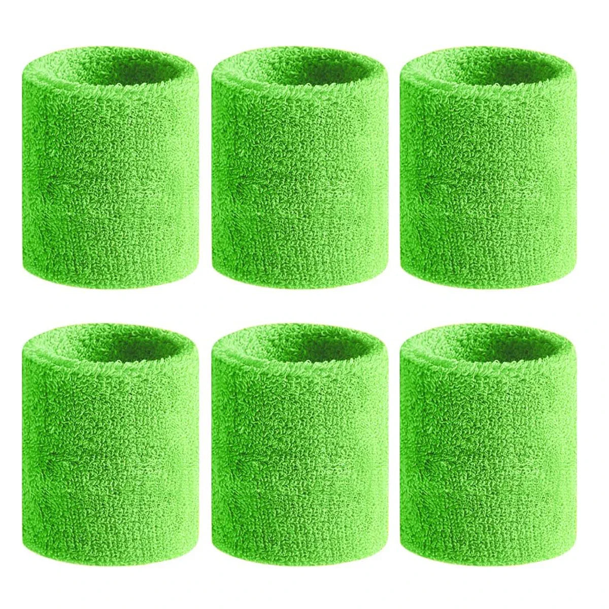 6pcs Sports Wristbands – Moisture-Wicking Sweat Absorbing Wrist Guards for Tennis, Basketball & Running