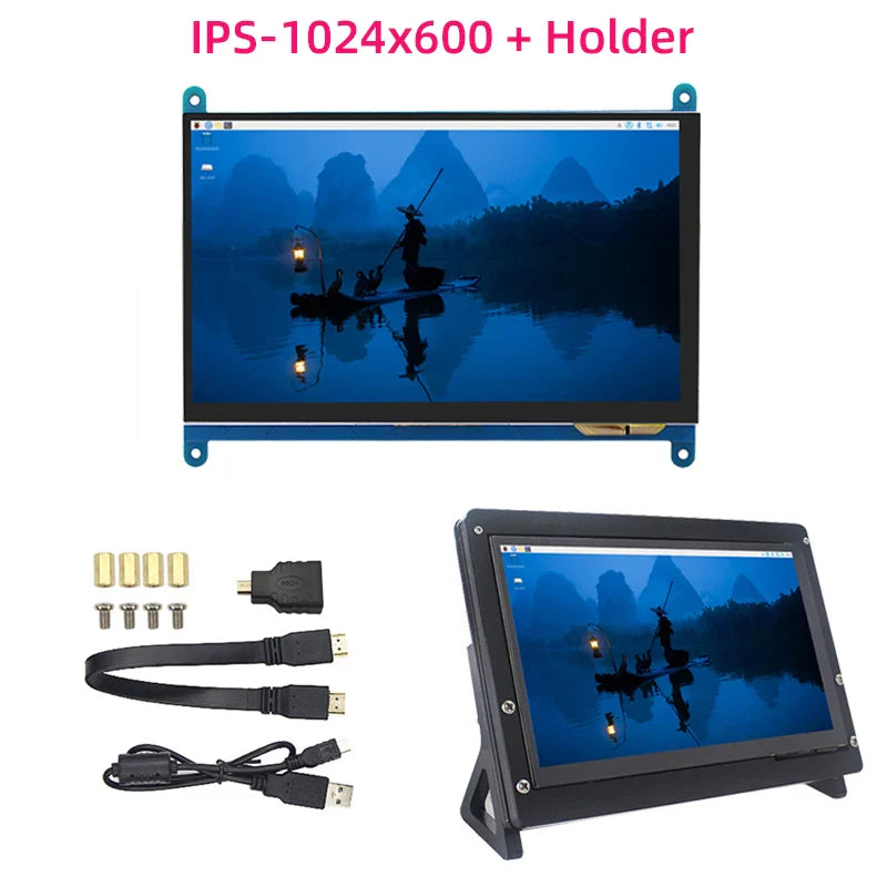 7 Inch Touch Screen Raspberry Pi 5 Capacitive HDMI-compatible TFT LCD for Orange Pi 5 Plus 3B RPI 5 4B 3B+ PC Windows AIDA64