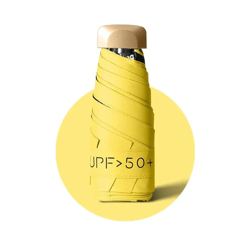 55% Off Mini Sun Umbrella Small Pocket Rain Umbrella Vinyl Folding UV Ultraviolet Protection Sun Shade Pocket Parasol Capsule