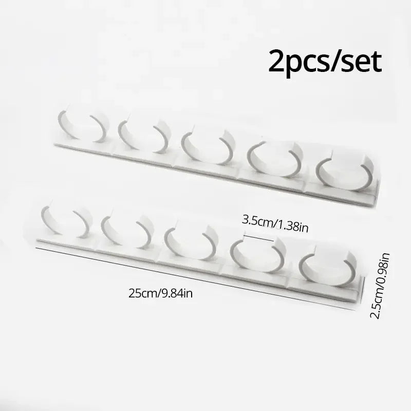 2pcs Grey Plastic Kitchen Jar Rack – Wall-Mounted Adhesive Seasoning & Spice Bottle Holder