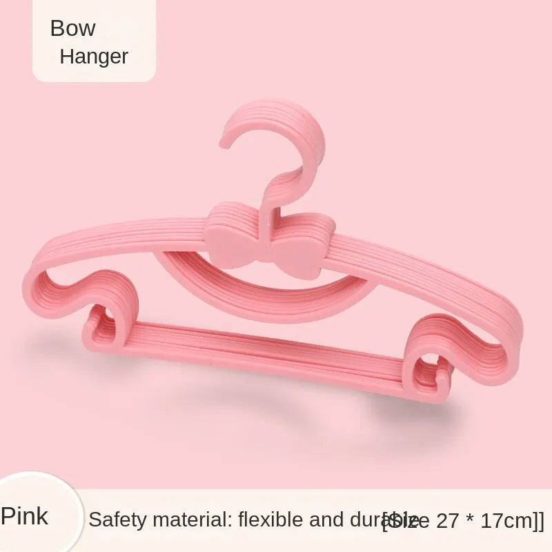 10Pcs Adjustable Baby Hangers – Cute Windproof Kids Clothes Hanger Set with Space-Saving Interlocking Design
