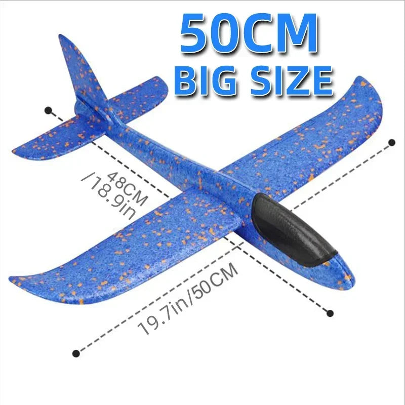 50CM Big Foam Plane Glider – Hand Throw Airplane Toy for Kids with Light Inertial EPP Material (Outdoor Launch Gift)
