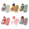 6 Pairs Kids Cotton Socks – Cute Cartoon Animal Pattern Non-Slip Floor Socks for Babies & Toddlers