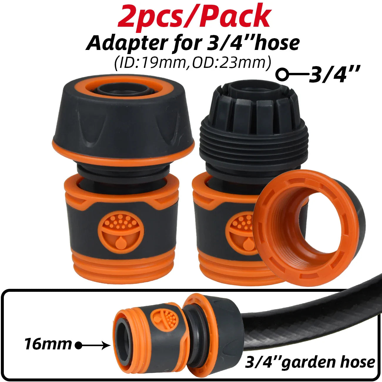 2pcs Garden Hose Tap Shut Off Valve Fitting Connector Pipe Coupler Stop Water Connection Repair Joint Irrigation System Adapter