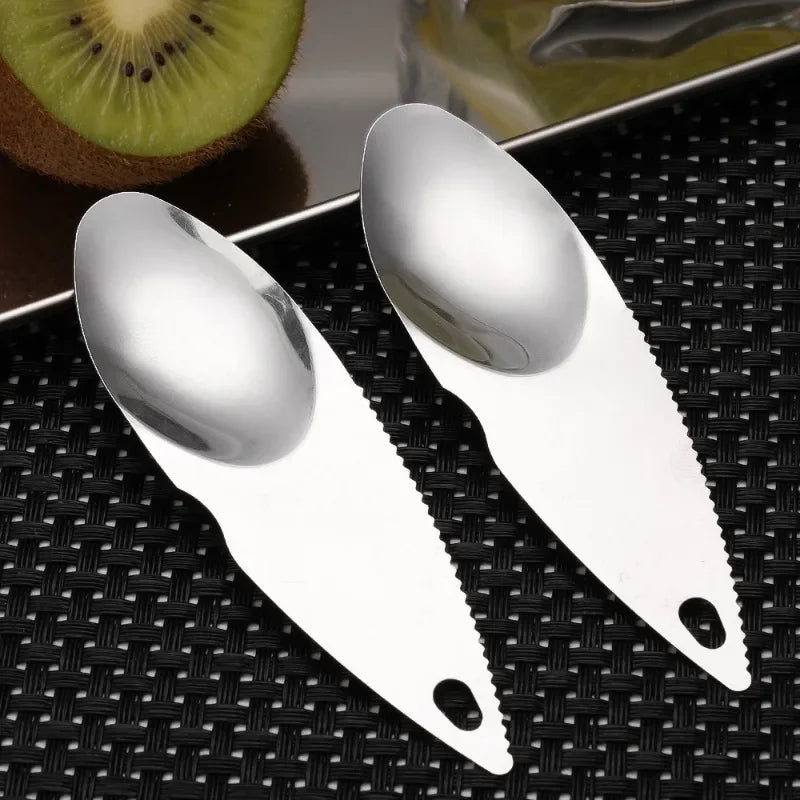 12/6/3pcs Stainless Steel Kiwi Peeler & Fruit Scooper – Serrated Peeling Knife & Cutter