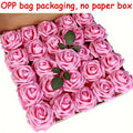 25Pcs Milk White Artificial Rose Flowers – Silk Fake Flower Stems for DIY Wedding Bouquets & Home Decor