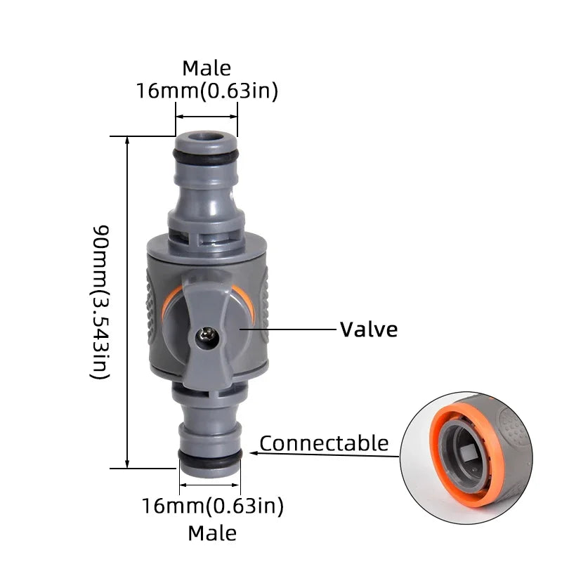 1/2" 3/4" 1 Inch Garden Hose Quick Connector Stopwater Connector Garden Tap Water Gun Coupler Watering Pipe Fitting
