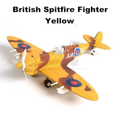 4D DIY Military Airplane Model – WW2 Fighter Building Blocks Set (22cm)