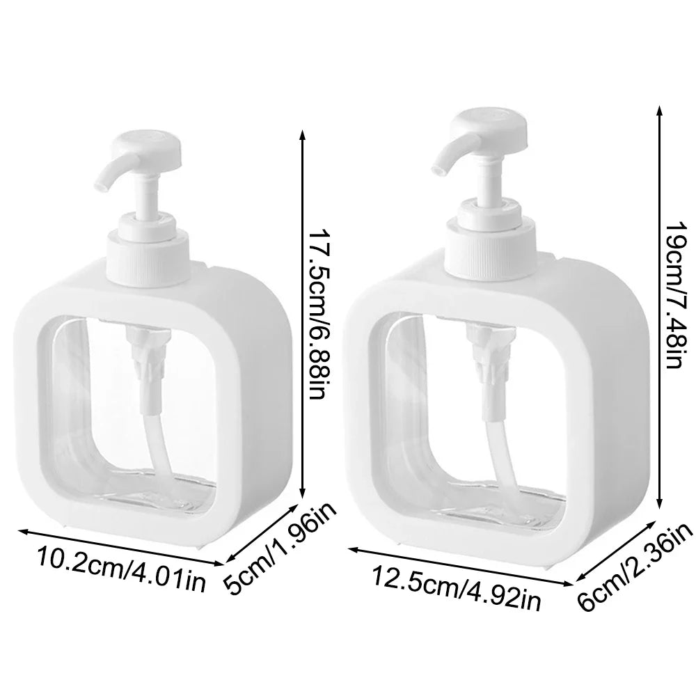 1/2 PCS Large-Capacity Soap Dispenser Bottle – Transparent Plastic Press Bottle for Travel & Home Use