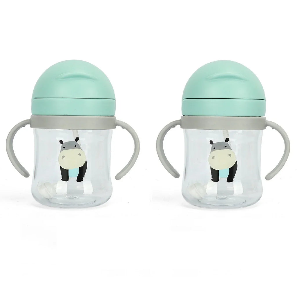 1/2pcs 250ml Pink Baby Drinking Cup Feeding Bottle With Straw Gravity Ball Wide Caliber Drinking Milk Water Bottle With Handle