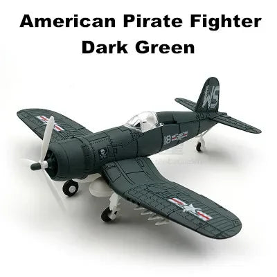 4D DIY Military Airplane Model – WW2 Fighter Building Blocks Set (22cm)