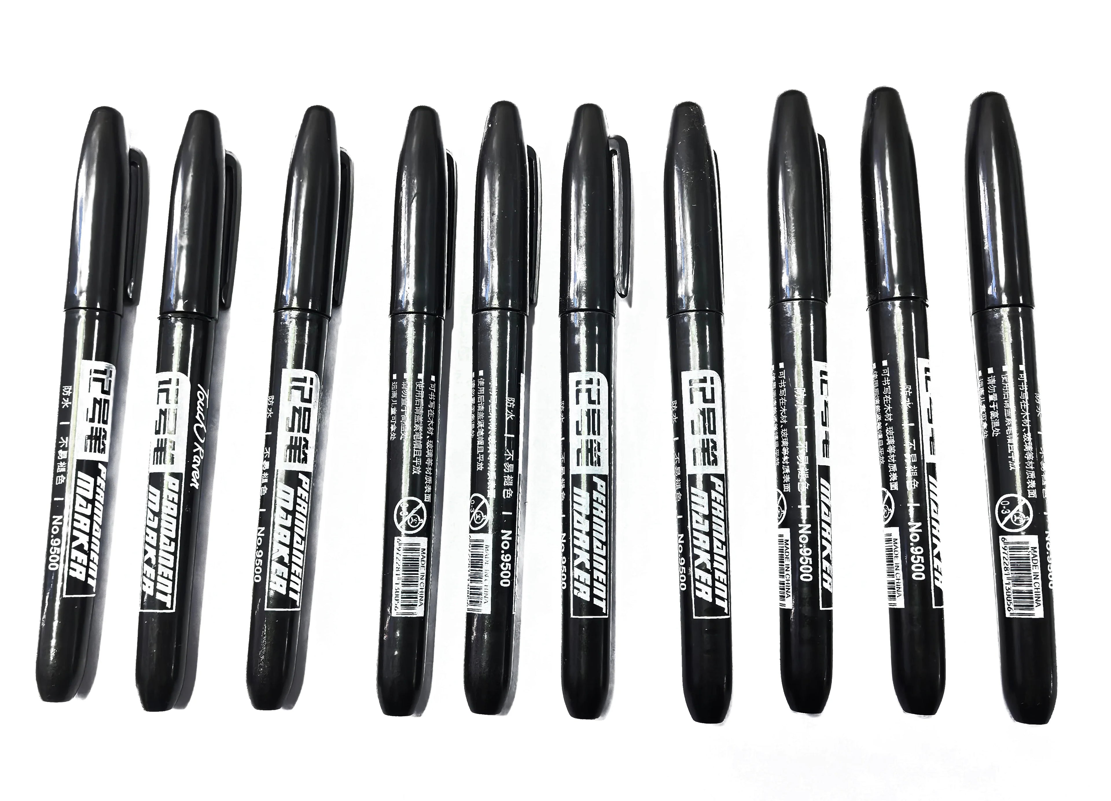 6PCs/Set Permanent Marker Pen Fine Point Waterproof Markers Thin Nib Crude Nib Black Blue Red Ink 1.5mm Fine Color Marker Pens