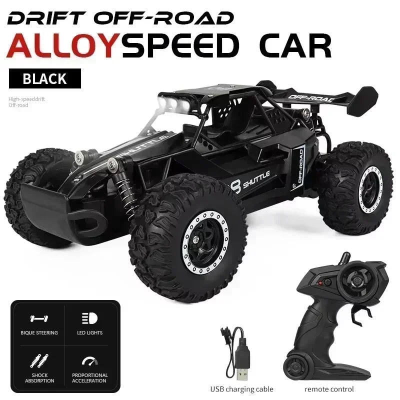 1:16 High-Speed 2WD Off-Road RC Car – 2.4G Remote Control Climbing Vehicle with LED Lights for Kids