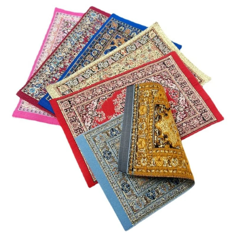 1:12 Scale Turkish Style Dollhouse Carpet – Miniature Weaving Rug for Doll Accessories & Mini House Decor