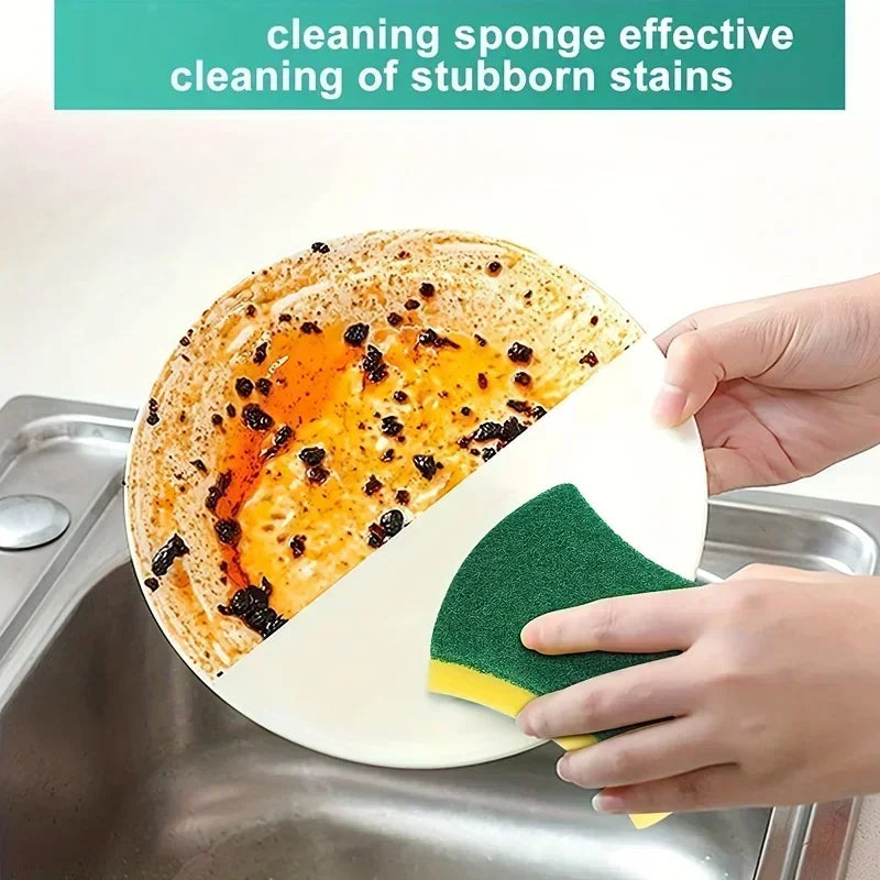 1-60PCS Kitchen Sponges Dual-Sided Scrub Pads Super Absorbent Dish Towel Scratch Resistant Scrubbing Sponge Highly Absorbent