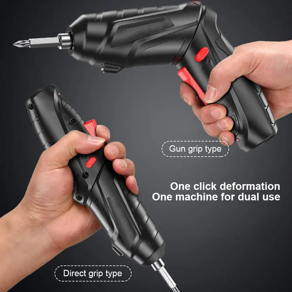 47 PCS Rechargeable Cordless Screwdriver Kit – Portable Electric Screwdriver 1800 mAh Battery for Home Maintenance