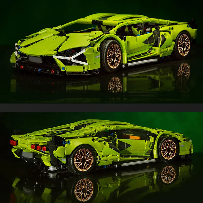 1:16 RC Building Blocks Racing Car – Static & Remote Control Versions Construction Toy for Boys