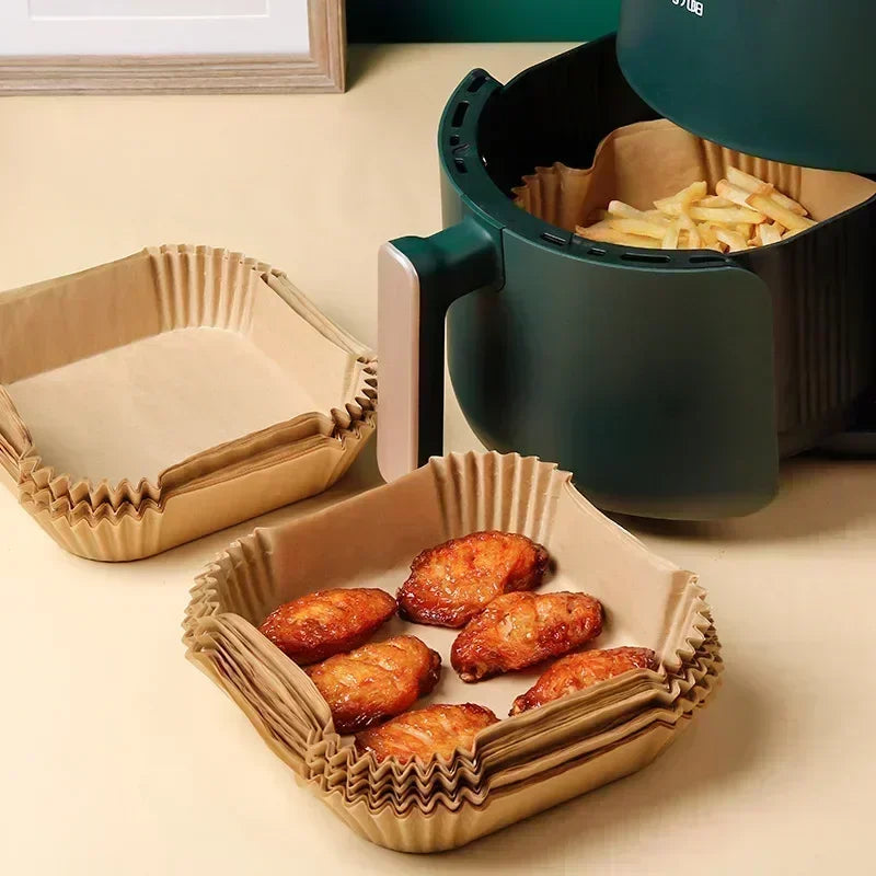 50/100PCS Air Fryer Silicone Oil Paper – Nonstick Liner Pad for Frying, Baking & Food Storage
