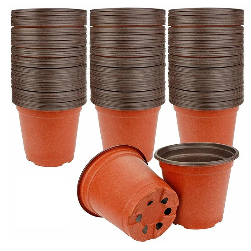 75PCS Plastic Nursery Pots – 4” Plant Containers for Seedlings, Succulents & Garden Transplants