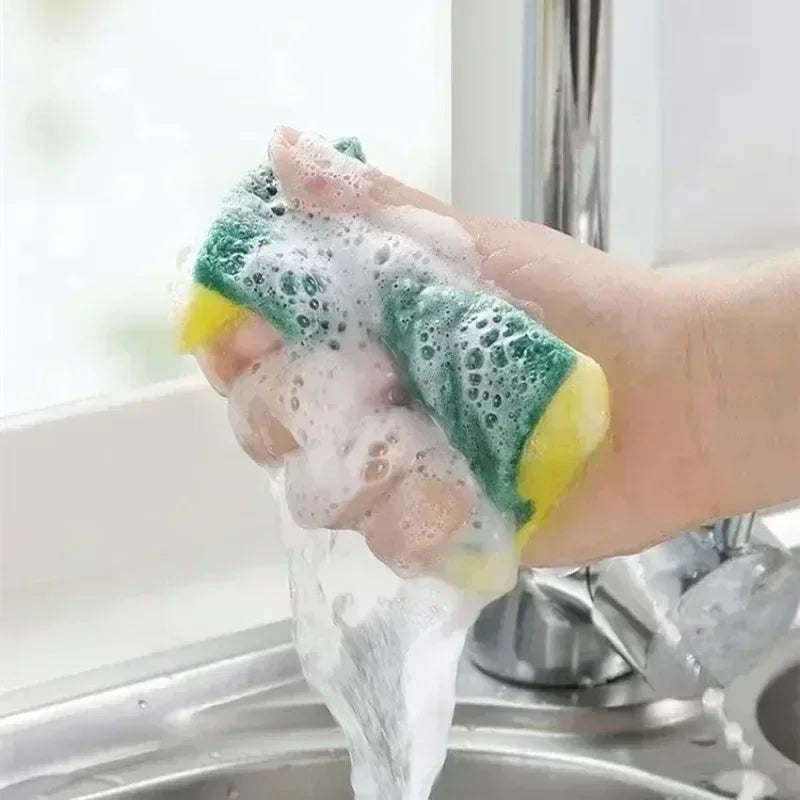 1-60PCS Kitchen Sponges Dual-Sided Scrub Pads Super Absorbent Dish Towel Scratch Resistant Scrubbing Sponge Highly Absorbent