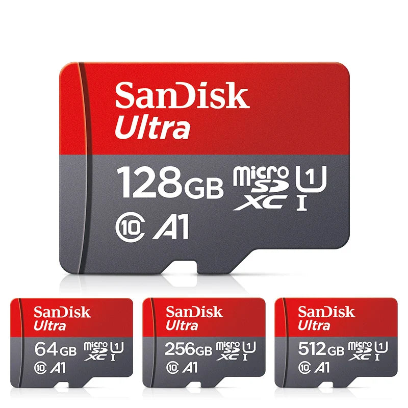 100% Original SanDisk Micro tf Card 256GB 128GB 64GB 32GB A1 Class 10 Memory Card UHS-1 TF Flash Card for Samrtphone/PC