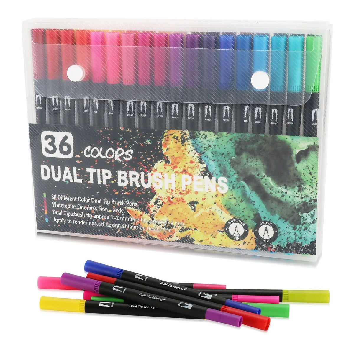 12–120 Colors Felt Tip Marker Set – Dual Brush Watercolor Pens for Drawing & Calligraphy