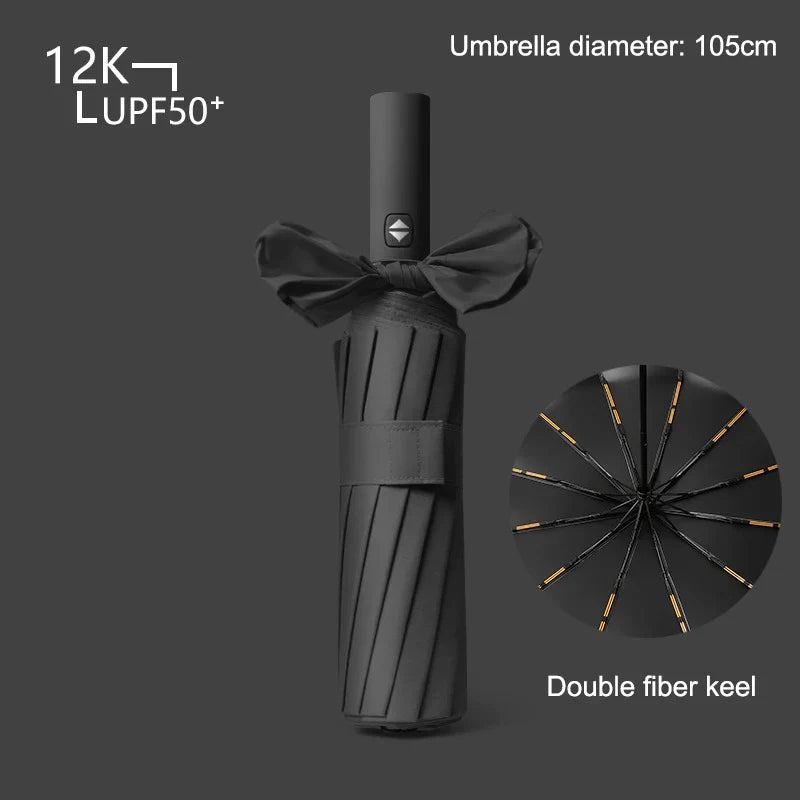 72 Bone Super Strong Windproof Automatic Umbrella Sunshade Uv Protection Folding Sunproo Anti-Storm Large Size Reverse Rain Gear