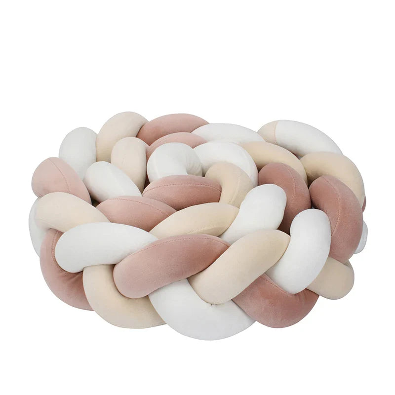 1–4M Braided Crib Bumper – Soft Baby Bed Protector Pillow for Infant Cradle & Nursery Decor