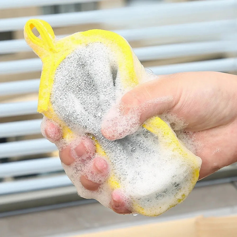 10PCS Double Side Dishwashing Sponge Dish Washing Brush Pan Pot Dish Wash Sponges Household Cleaning Reusable Kitchen Tool
