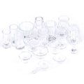 17Pcs/Set Mini Transparent Kitchenware Toy Drink Cups Dish Plate Tableware Miniatures DIY Pretend Play