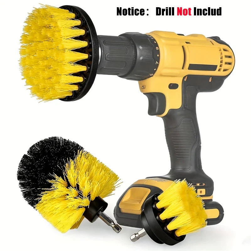 3pcs Drill Brush Attachment Set – Power Scrubber Brush for Bathroom, Tile Grout, Carpet & Tub Cleaning