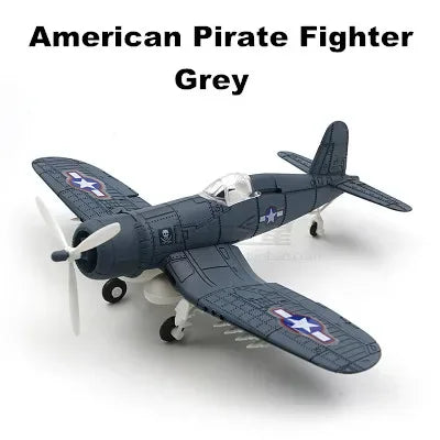 4D DIY Military Airplane Model – WW2 Fighter Building Blocks Set (22cm)