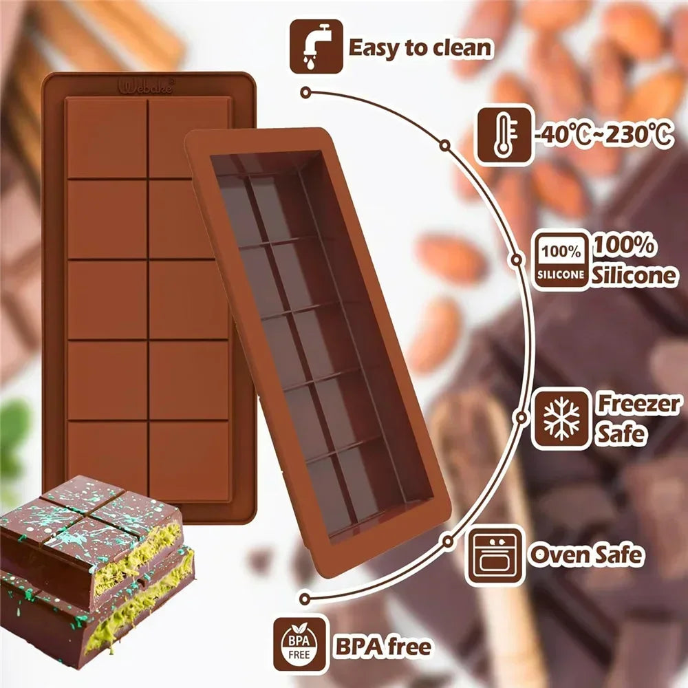 3D DIY Biscuit Baking Tools – Silicone Chocolate Mold for Break Apart Protein Candy, Cake Decorating & Bakery Accessories