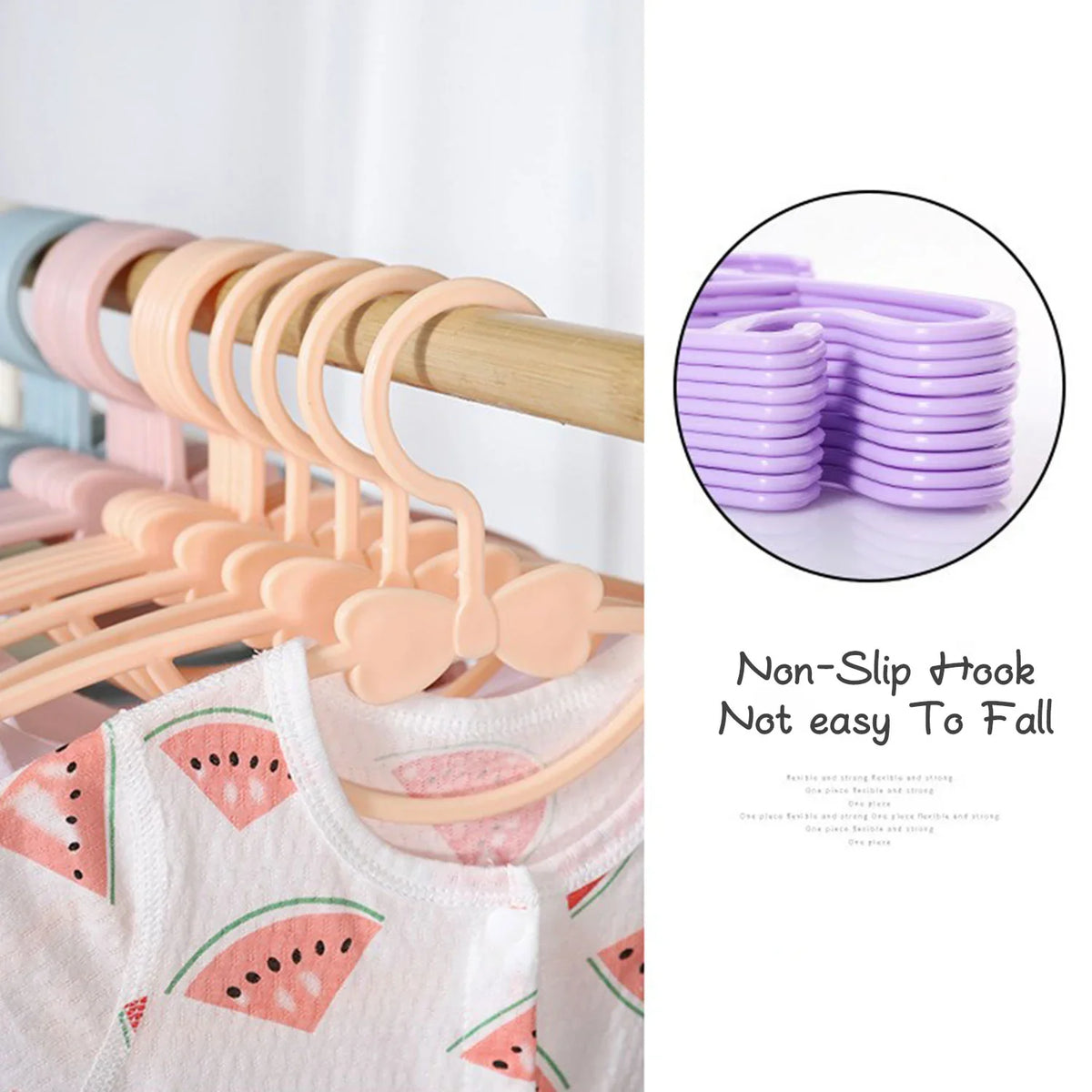 10Pcs Adjustable Baby Hangers – Cute Windproof Kids Clothes Hanger Set with Space-Saving Interlocking Design