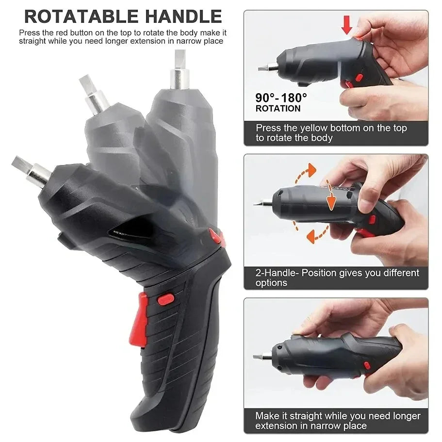 47PCS Cordless Electric Screwdriver Set – Rechargeable 3.6V Power Tool for Household Repair & Assembly