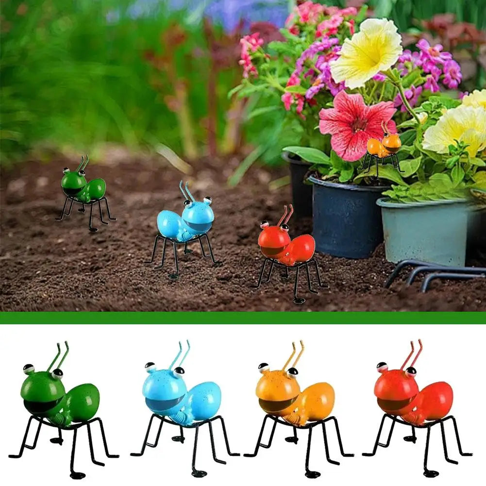 4/2pcs Iron Art Ant Statue Garden Decor Figure Stand Ant For Outdoor Yard Lawn Decoration Ant Sculpture Home Desktop Decor