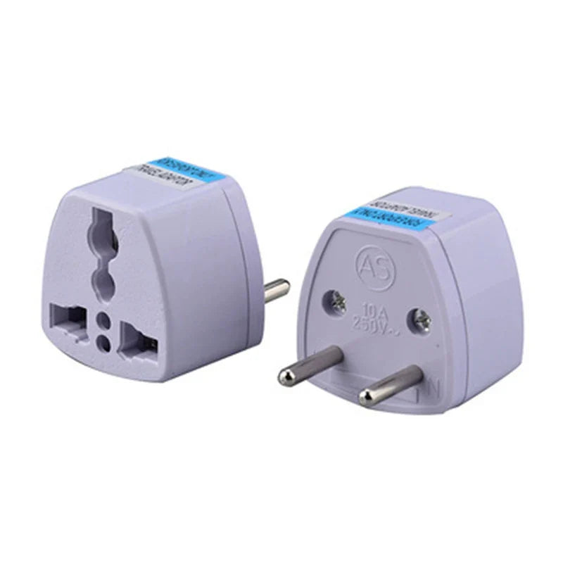 1PC Universal US UK AU to EU Plug Adapter – Travel Wall Charger Socket Converter with 2 Round Pins