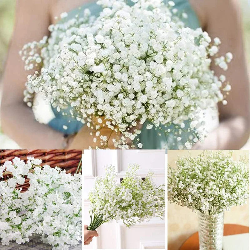 1/3pcs Artificial Flowers Fake Plastic Gypsophila Wedding Bridal Bouquets Accessory Clearance Vase Home Room Decor Diy Gift Yard