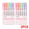 6Pcs/Set Flower Shape Outline Pens Highlighter Marker Curve Roller Tip Pen Cute Stationery Kawaii Graffiti School Acsesories