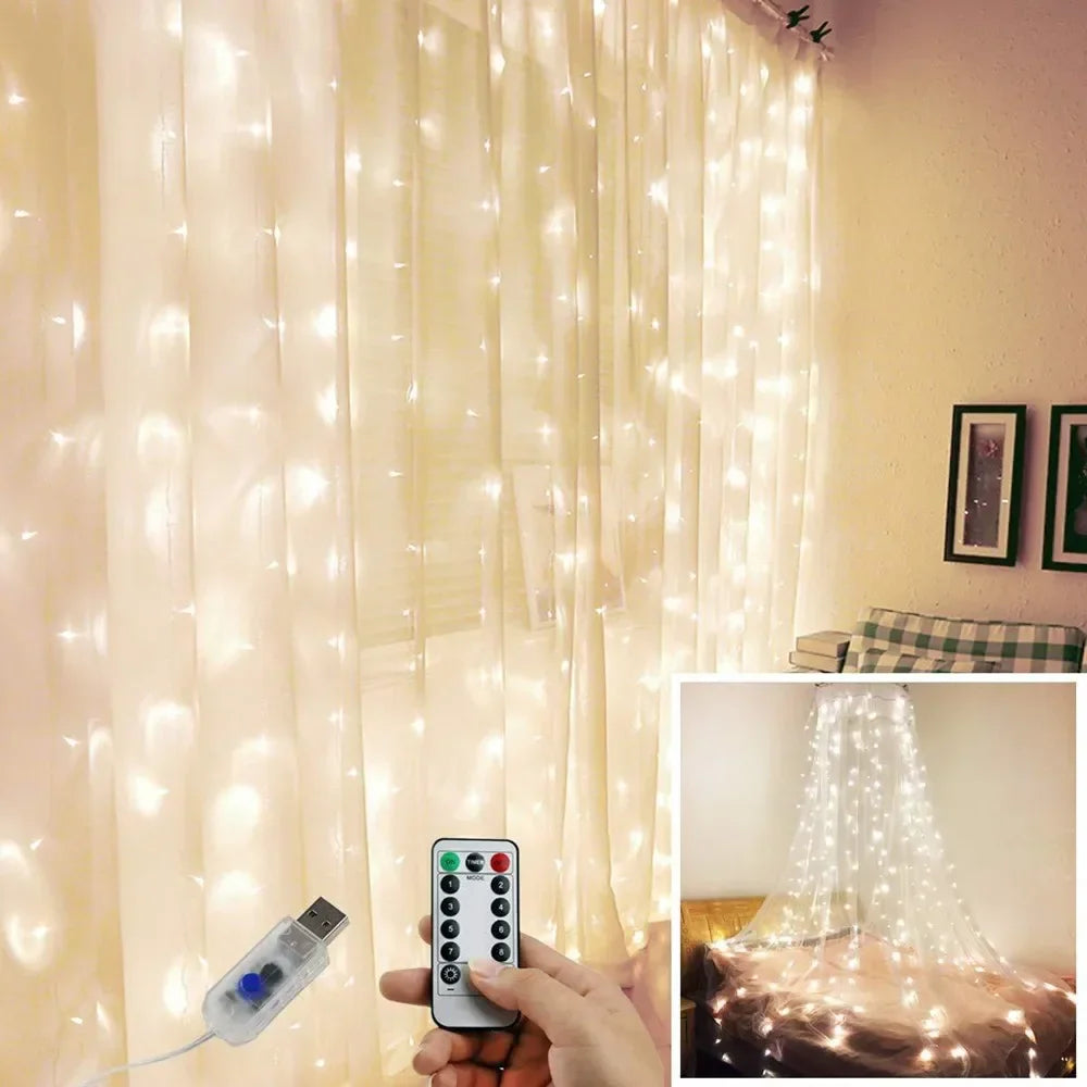 3Mx1M/2M/3M LED String Lights USB Fairy Lights Garland for New Year Wedding Festive Party Christmas Home Curtain Decoration