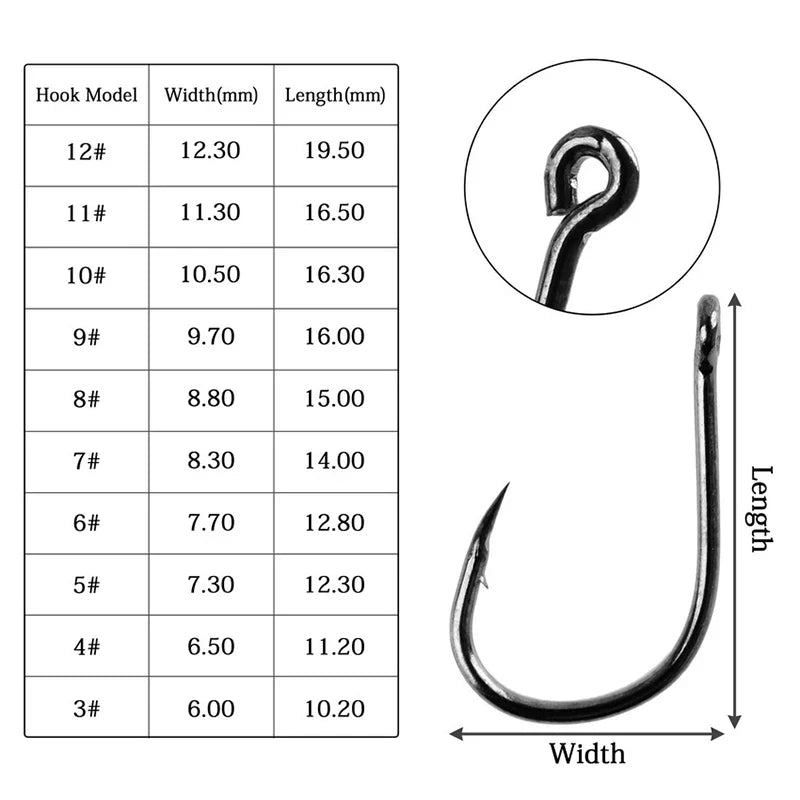 100Pcs High Carbon Steel Fishing Hooks Set – Assorted Barbed Carp Hooks for Fly & Jig Fishing