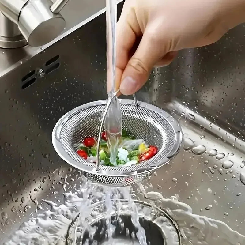 1pc Stainless Steel Kitchen Sink Strainer with Handle – Waste Catcher for RV, Dishwasher, and Restaurant Sinks