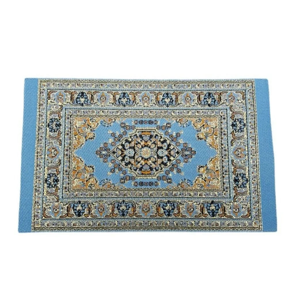 1:12 Scale Turkish Style Dollhouse Carpet – Miniature Weaving Rug for Doll Accessories & Mini House Decor